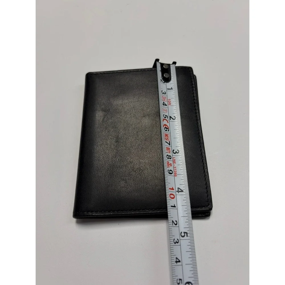 Bosca Saddler Black Real Leather USA Made Money Clip Wallet Removable Passcase